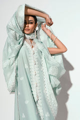 UAE -3 Piece Unstitched Embroidered Printed Denting Lawn Suit DN-52023