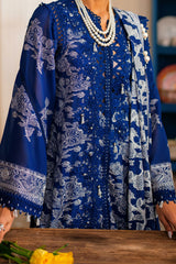 UAE -3 Piece Unstitched Embroidered Swiss Voile Suit with Lacquer Printed Chiffon Dupatta LSV-52001