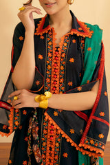 UAE -3 Piece Unstitched Printed Lawn Suit ML-42018