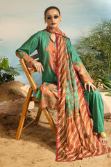 UAE -3 Piece Unstitched Printed Lawn Suit ML-42023