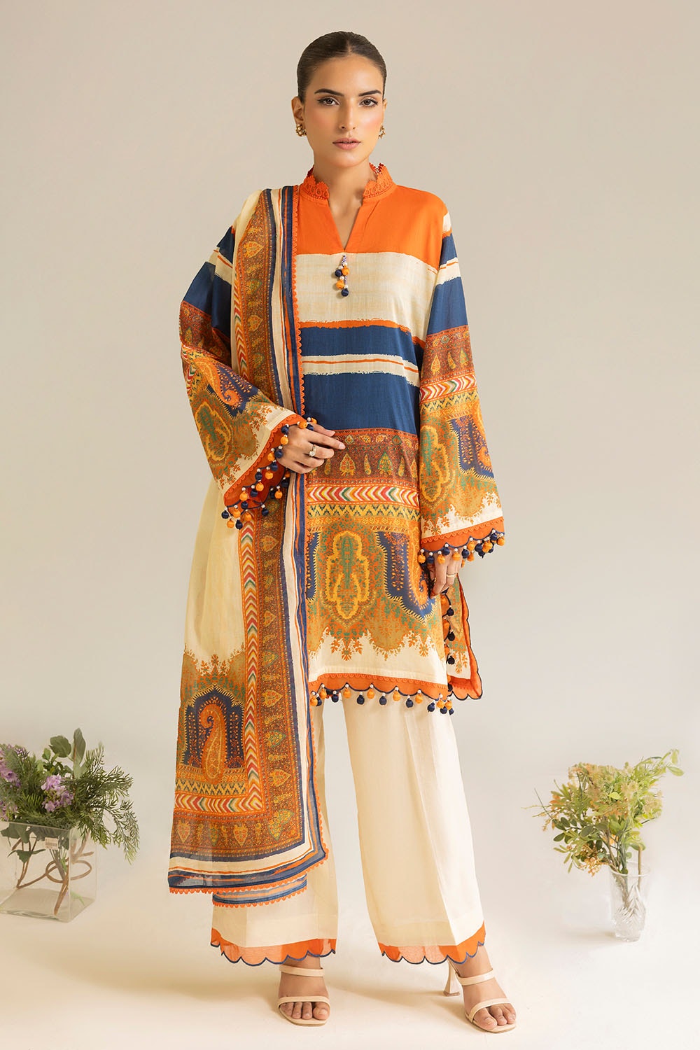 UAE -3 Piece Unstitched Printed Lawn Suit ML-42031