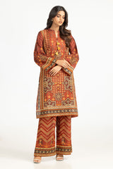 UAE-Lawn Gold Printed Co-Ord Set IUSTTS-753