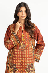 UAE-Lawn Gold Printed Co-Ord Set IUSTTS-753