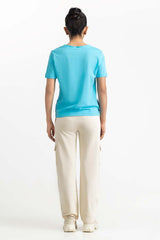 UAE -Light Blue Knit T-Shirt 231-213-010 A