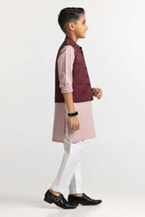 UAE -Maroon Embroidered Waist Coat KWC-PD23-009