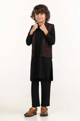 UAE-Maroon Stylized Waist Coat KWC-PD23-005