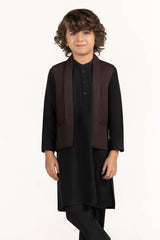 UAE-Maroon Stylized Waist Coat KWC-PD23-005