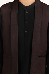 UAE-Maroon Stylized Waist Coat KWC-PD23-005