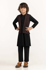 UAE-Maroon Stylized Waist Coat KWC-PD23-005