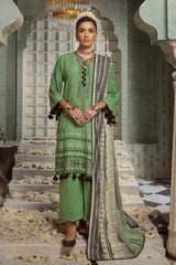 UAE -3PC Jacquard Unstitched Suit with Printed Leno Dupatta MJ-42004