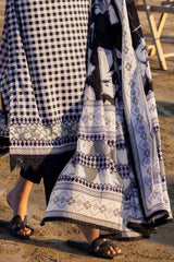 UAE -3 Piece Unstitched Embroidered Printed Lawn Suit B-52017