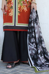UAE-3 Piece Unstitched Printed Lawn Suit with Printed Lawn Dupatta CL-52570