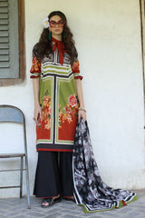 UAE-3 Piece Unstitched Printed Lawn Suit with Printed Lawn Dupatta CL-52570