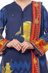 UAE-3 Piece Unstitched Printed Lawn Suit CLP-42210