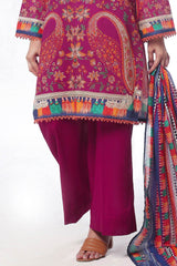 UAE-3 Piece Unstitched Printed Lawn Suit CLP-52077