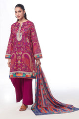 UAE-3 Piece Unstitched Printed Lawn Suit CLP-52077