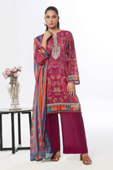 UAE-3 Piece Unstitched Printed Lawn Suit CLP-52077