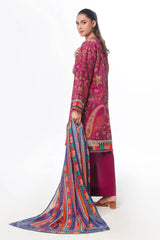 UAE-3 Piece Unstitched Printed Lawn Suit CLP-52077
