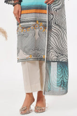 UAE -3 Piece Unstitched Printed Lawn Suit CLP-52095