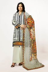 UAE -3 Piece Unstitched Printed Lawn Suit SD-52106
