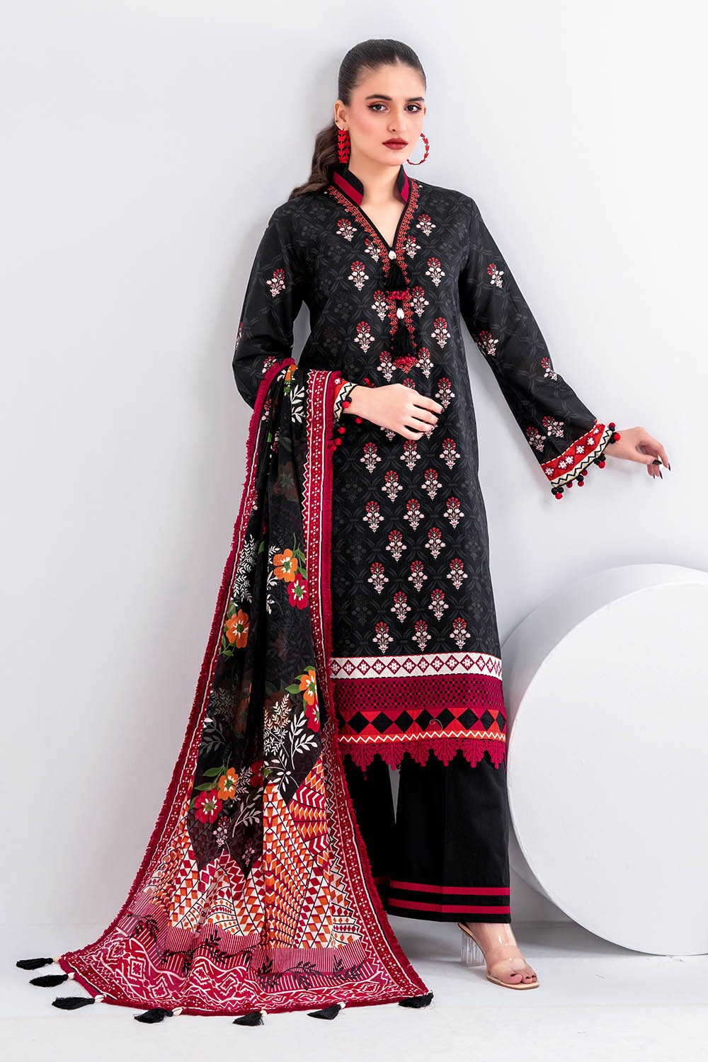 UAE-3 Piece Unstitched Printed Lawn Suit CL-62055
