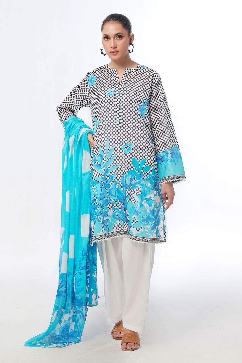 UAE -3 Piece Unstitched Printed Lawn Suit CLP-52082