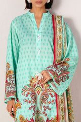 UAE -3 Piece Unstitched Printed Lawn Suit SD-52116