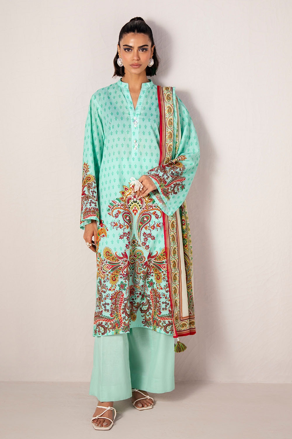 UAE -3 Piece Unstitched Printed Lawn Suit SD-52116