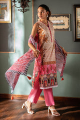 UAE -3 Piece Unstitched Printed Lawn Suit SD-52140