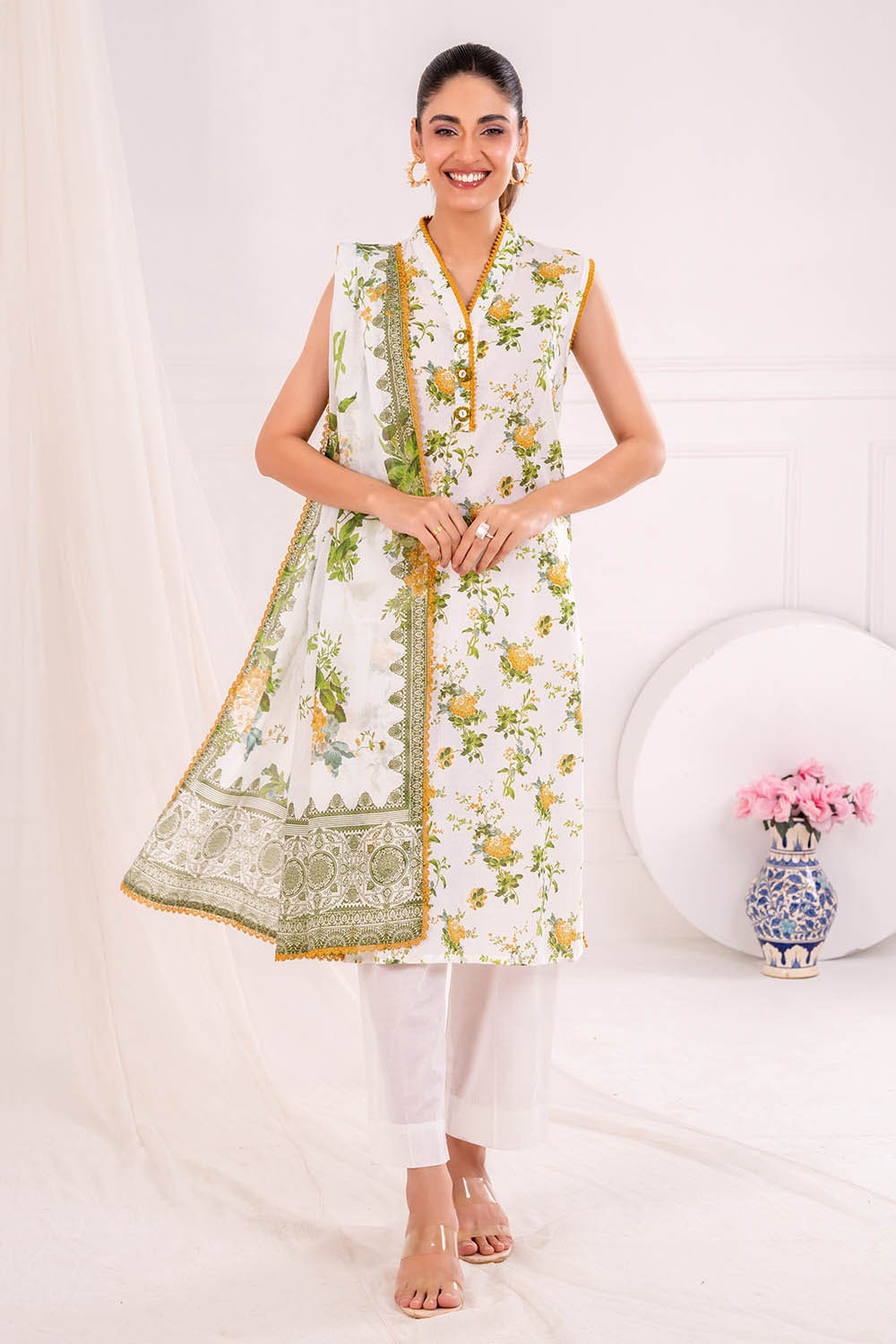 UAE -3 Piece Unstitched Printed Lawn Suit SD-52147