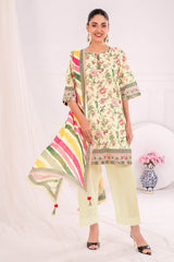 UAE -3 Piece Unstitched Printed Lawn Suit SD-52148