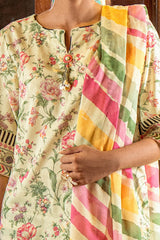UAE -3 Piece Unstitched Printed Lawn Suit SD-52148