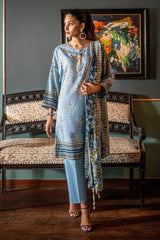 UAE -3 Piece Unstitched Printed Lawn Suit SD-52150