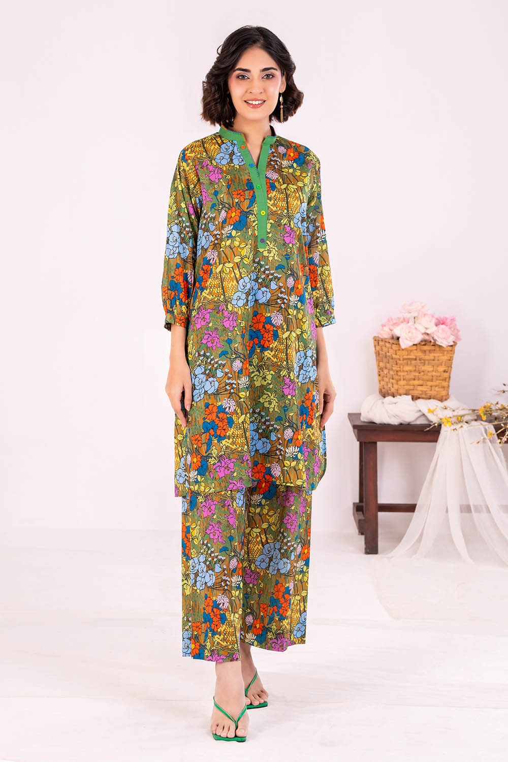 UAE-2 Piece Unstitched Printed Lawn Suit TLP-52026