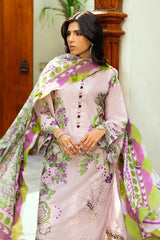 UAE -3 Piece Unstitched Embroidered Lawn Suit with Printed Tussar Silk Dupatta SP-52025