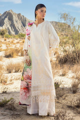 UAE -3 Piece Unstitched Embroidered Lawn Suit with Printed Tissue Silk Dupatta SSM-52005