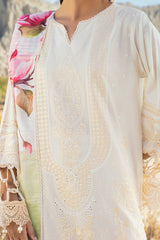 UAE -3 Piece Unstitched Embroidered Lawn Suit with Printed Tissue Silk Dupatta SSM-52005