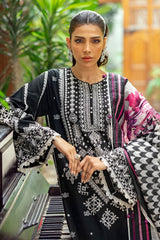 UAE -3 Piece Unstitched Lacquer Embroidered Lawn Suit with Zari Paper Cotton Dupatta SP-52043