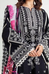 UAE -3 Piece Unstitched Lacquer Embroidered Lawn Suit with Zari Paper Cotton Dupatta SP-52043