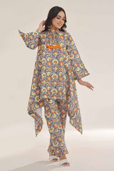 UAE -Unstitched Gold Printed Lawn Shirt SL-42037 B