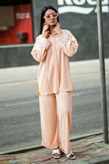 UAE-Ripple Crinkle Dyed Co-Ord Set IUSTTS-1006