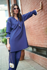 UAE-Ripple Crinkle Dyed Co-Ord Set IUSTTS-1063