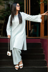 UAE-Ripple Crinkle Dyed Co-Ord Set IUSTTS-839