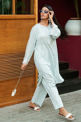 UAE-Ripple Crinkle Dyed Co-Ord Set IUSTTS-839