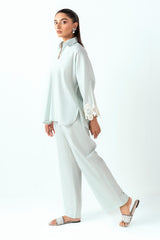 UAE-Ripple Crinkle Dyed Co-Ord Set IUSTTS-854
