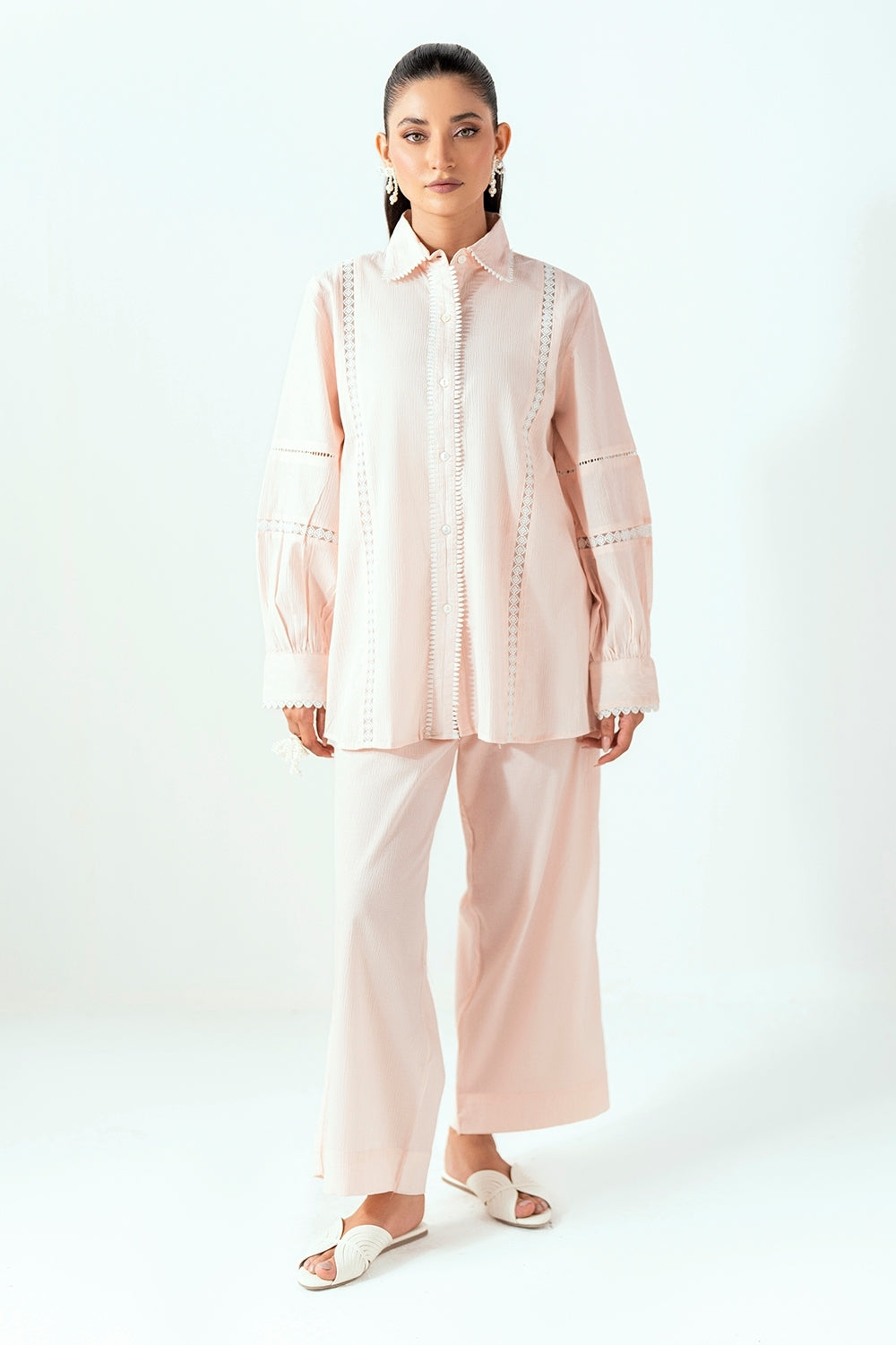 UAE-Ripple Crinkle Dyed Co-Ord Set IUSTTS-857