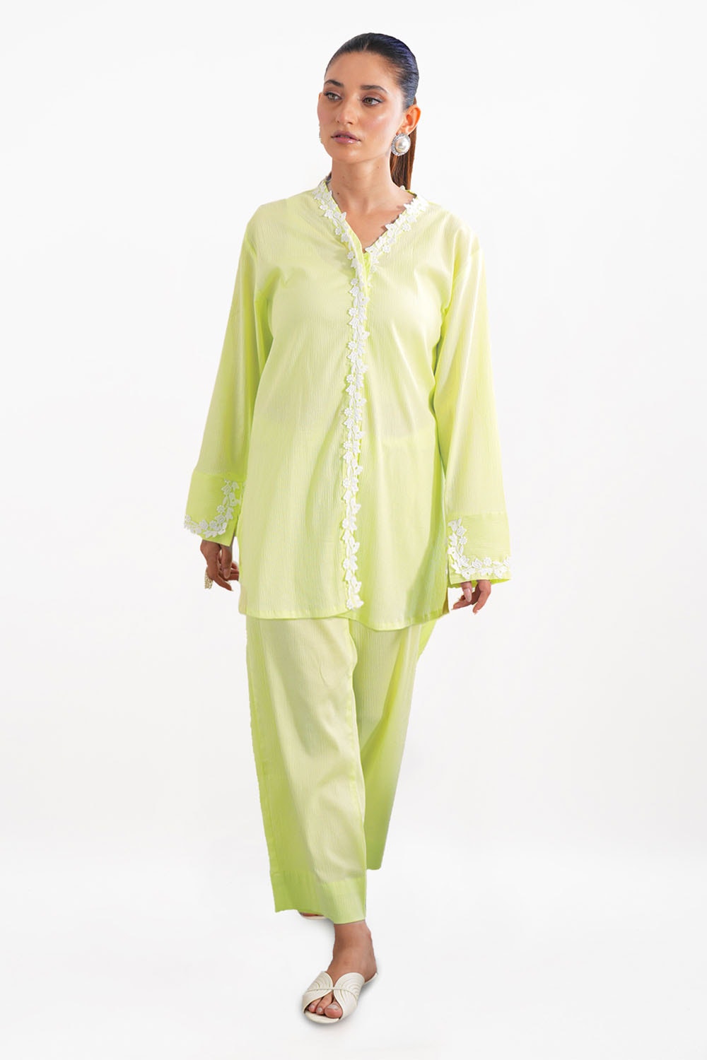 UAE-Ripple Crinkle Dyed Co-Ord Set IUSTTS-860