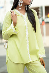 UAE-Ripple Crinkle Dyed Co-Ord Set IUSTTS-860