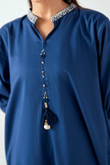 UAE-Ripple Crinkle Embroidered Co-Ord Set IUSTTS-1013