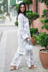 UAE-Ripple Crinkle Printed Co-Ord Set IUSTTS-808